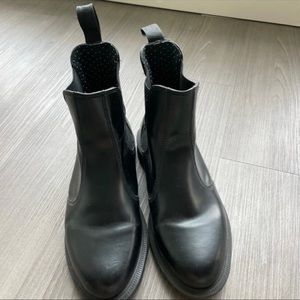 Dr. Martens polished black chelsea boots